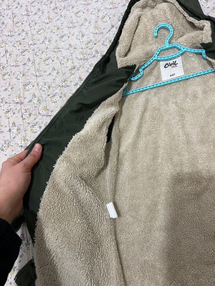 kız Çocuk Yeşil Kürklü Kışlık Mont - Görsel 5