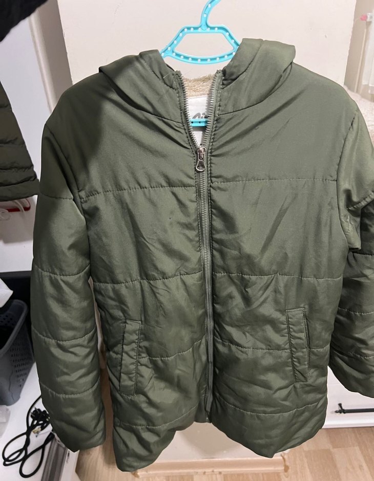 kız Çocuk Yeşil Kürklü Kışlık Mont - Görsel 2