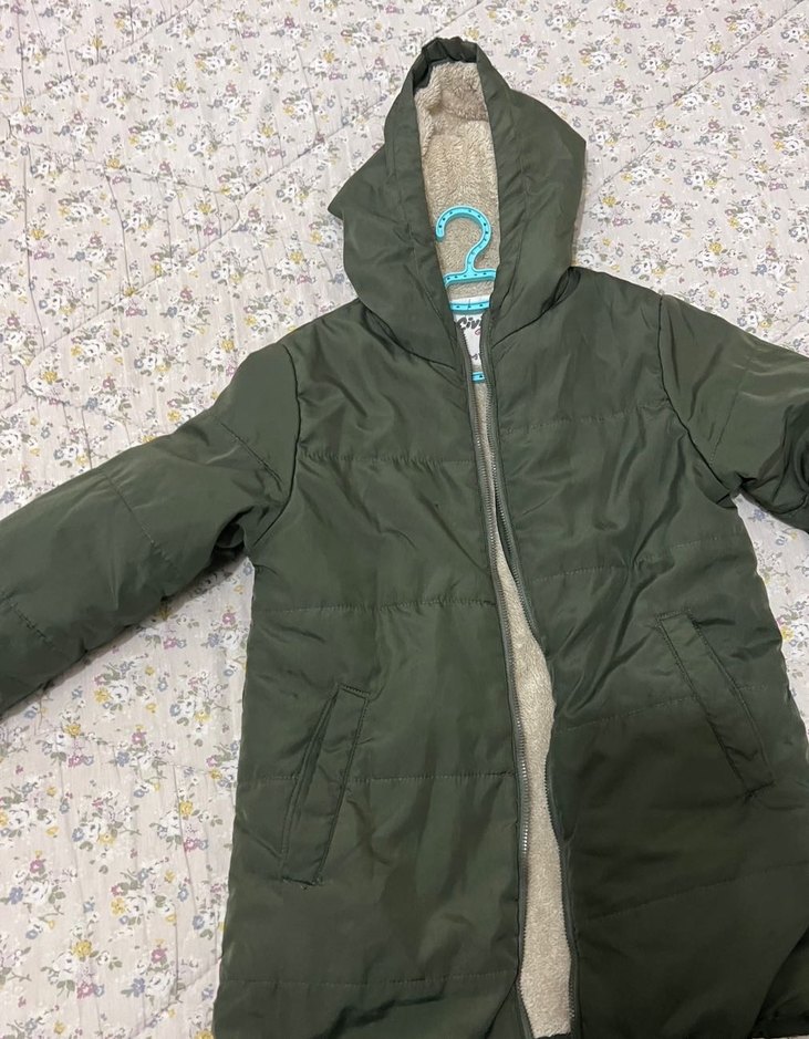 kız Çocuk Yeşil Kürklü Kışlık Mont - Görsel 4