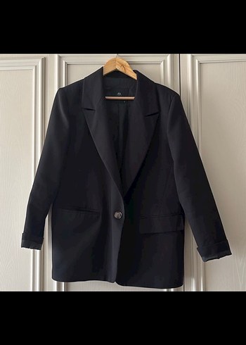 Düğmeli Siyah Kadın Blazer Ceket