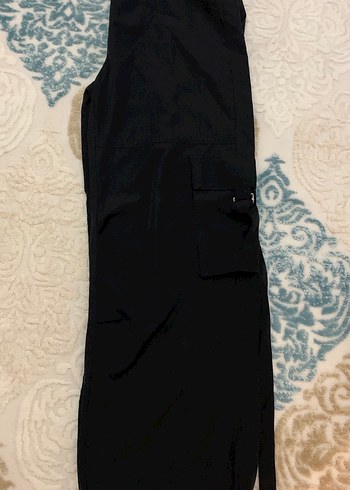 Siyah,Kemer Detaylı,Paraşüt Kumaş Pantolon - Görsel 2