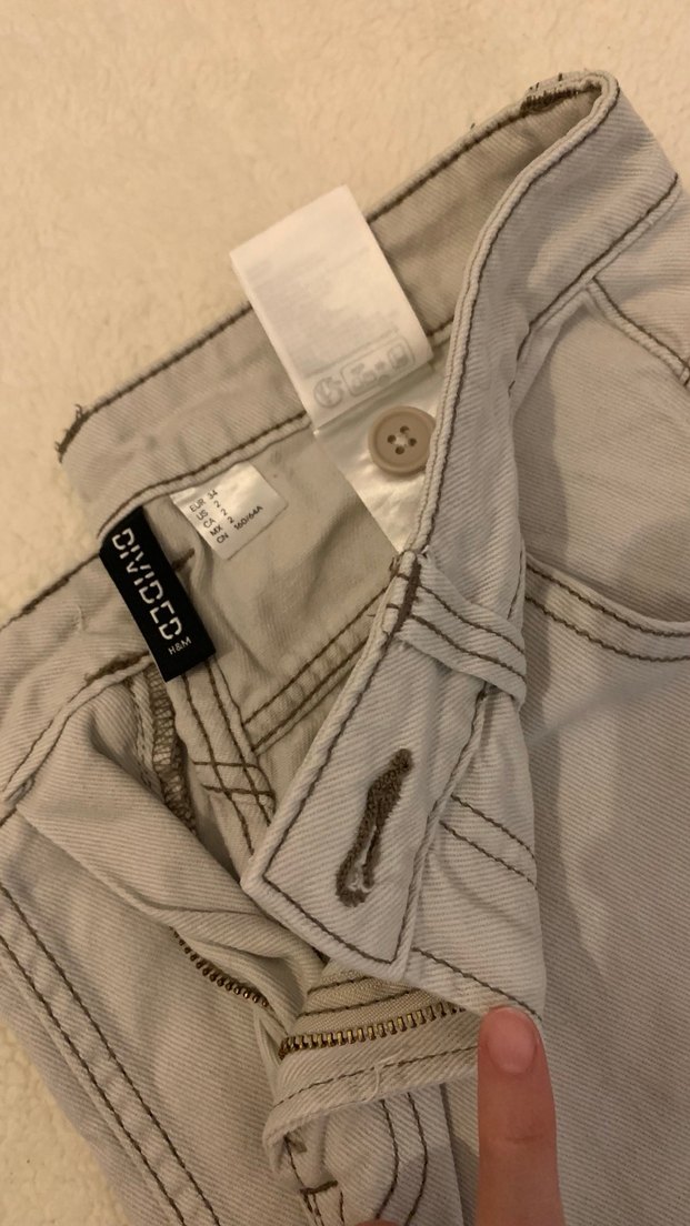 Bej Renk,Kahverengi Dikiş Detaylı,Kadın Kargo Jean - Görsel 2