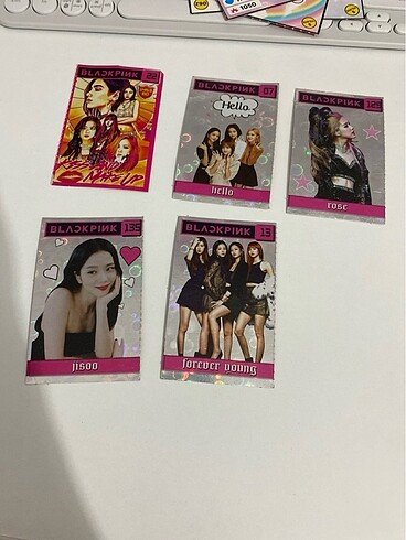 5 tane blackpink kartı (bitanesi sticker)