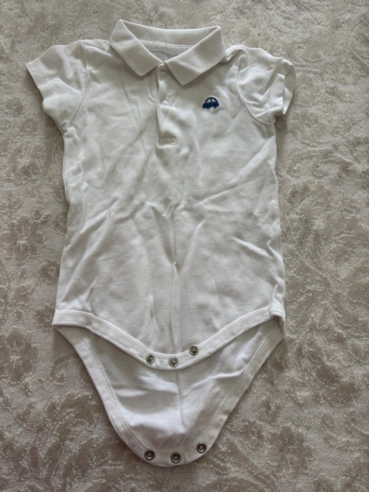 Kısa Kollu, Düğmeli Bebek Tişört - Görsel 3