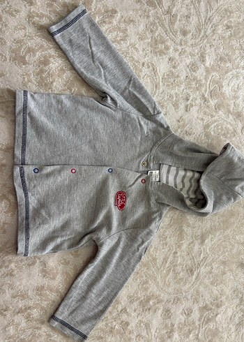 Gri Kapüşonlu Erkek Çocuk Sweatshirt