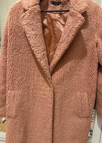 Gülkurusu Midi Peluş Kadın Kaban - Görsel 2