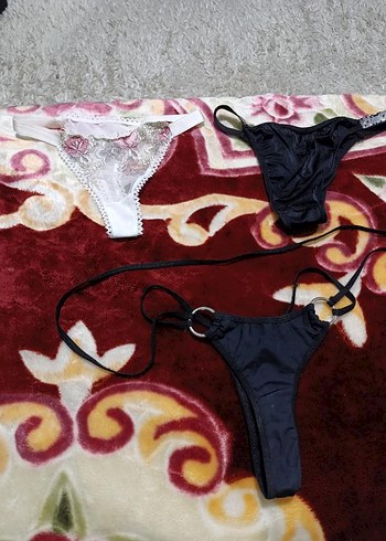 Siyah Bağcıklı Kadın Tanga Külot