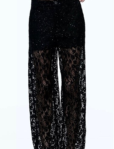 xs Beden Zara parlak dantelli pantolon