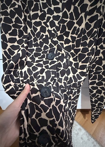 Zebra Desenli Uzun Kollu Mini Elbise - Görsel 2