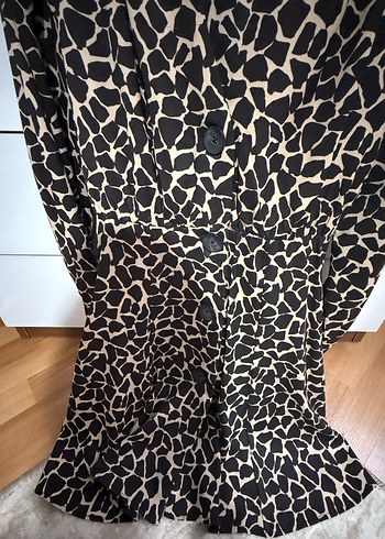 Zebra Desenli Uzun Kollu Mini Elbise - Görsel 6