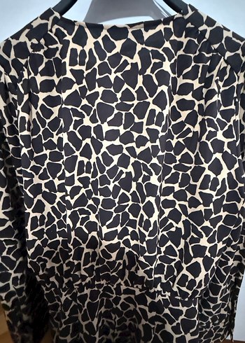 Zebra Desenli Uzun Kollu Mini Elbise - Görsel 7