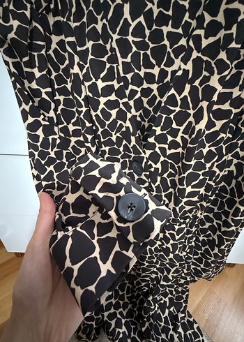 Zebra Desenli Uzun Kollu Mini Elbise - Görsel 8