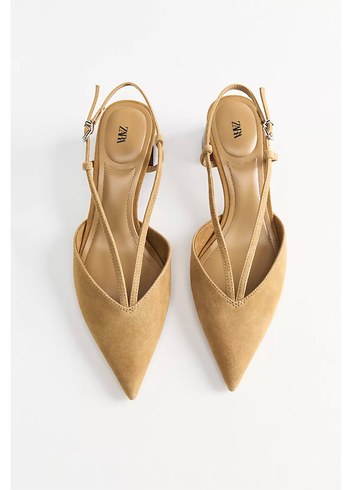 38 Beden Bej Süet Stiletto Topuklu Kadın Sandalet