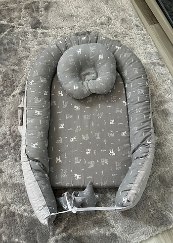 Gri Desenli Çocuk Uyku Yatağı ve Yastığı - Görsel 2