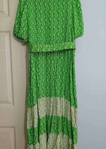 Yeşil Bohem Uzun Elbise - Görsel 5