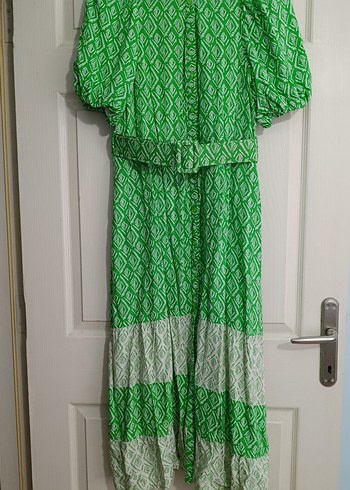 Yeşil Bohem Uzun Elbise - Görsel 2