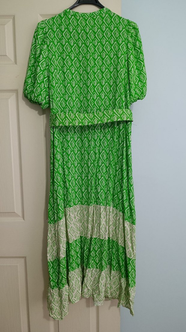 Yeşil Bohem Uzun Elbise - Görsel 5