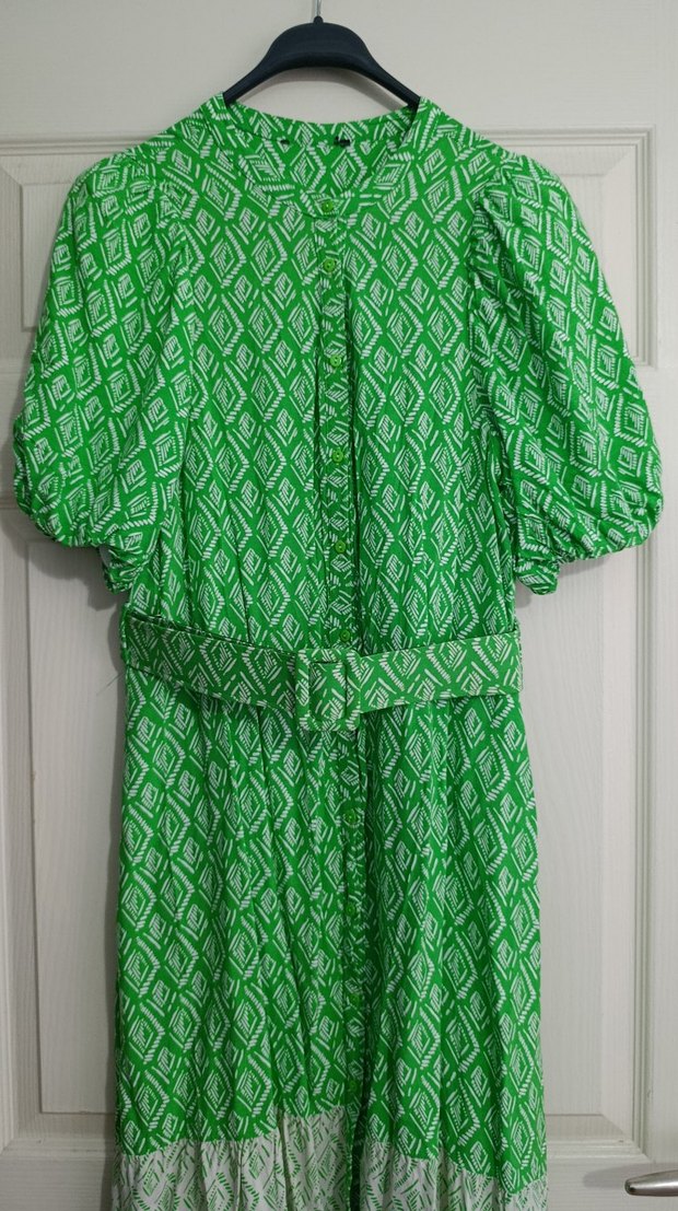 Yeşil Bohem Uzun Elbise - Görsel 3