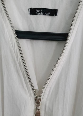 Beyaz Mini Poplin Elbise - Görsel 6