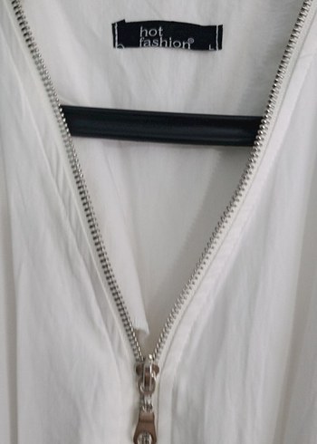 Beyaz Mini Poplin Elbise - Görsel 7