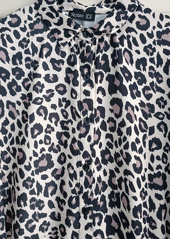 Leopar Desenli Kemerli Mini Elbise - Görsel 8