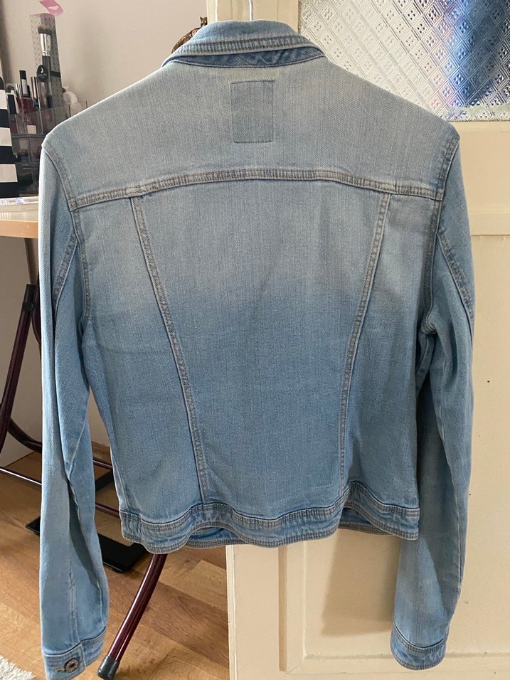 Düğmeli Mavi Kadın Denim Ceket - Görsel 3