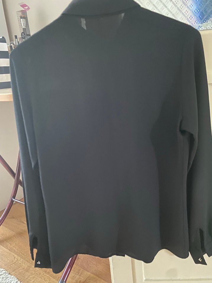 Siyah Kadın Uzun Kollu Gömlek - Görsel 2