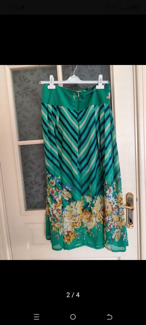 Yeşil Pilili Uzun Bohem Etek - Görsel 2