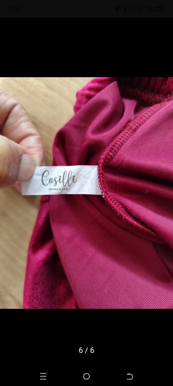 Kırmızı Dantelli Kadın Mini kadife Pijama Takımı - Görsel 5