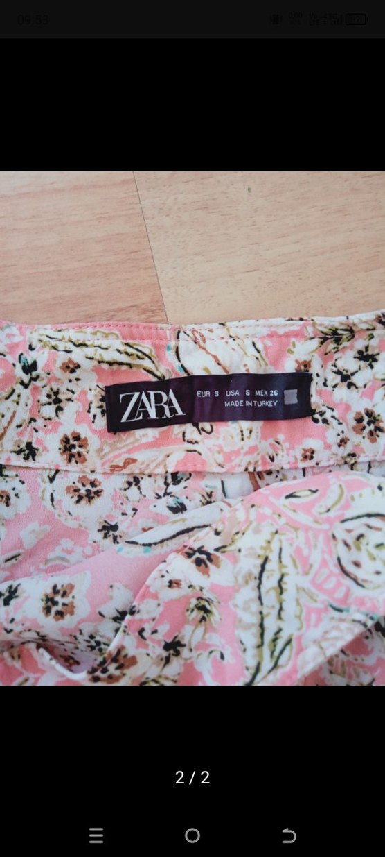 Pembe Desenli Volanlı Mini şort Etek - Görsel 2