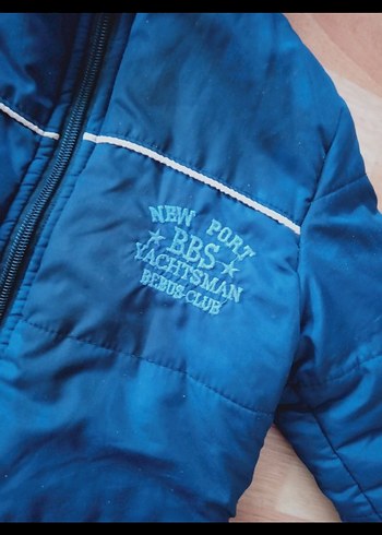 Erkek Çocuk Mavi Kapüşonlu Fermuarlı Mont - Görsel 2