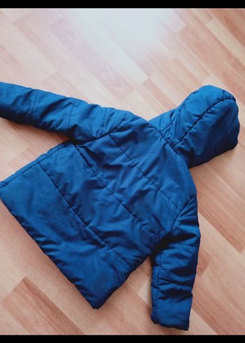 Erkek Çocuk Mavi Kapüşonlu Fermuarlı Mont - Görsel 3