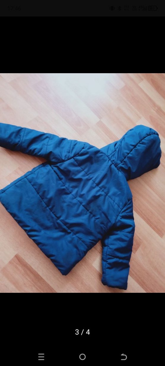 Erkek Çocuk Mavi Kapüşonlu Fermuarlı Mont - Görsel 3