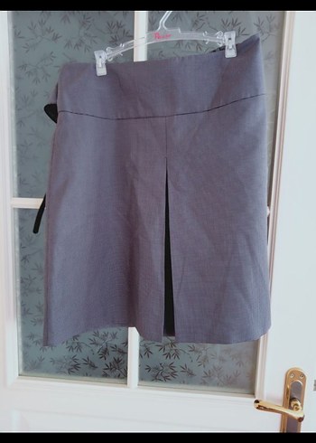 Gri Midi Kuşaklı etek - Görsel 2