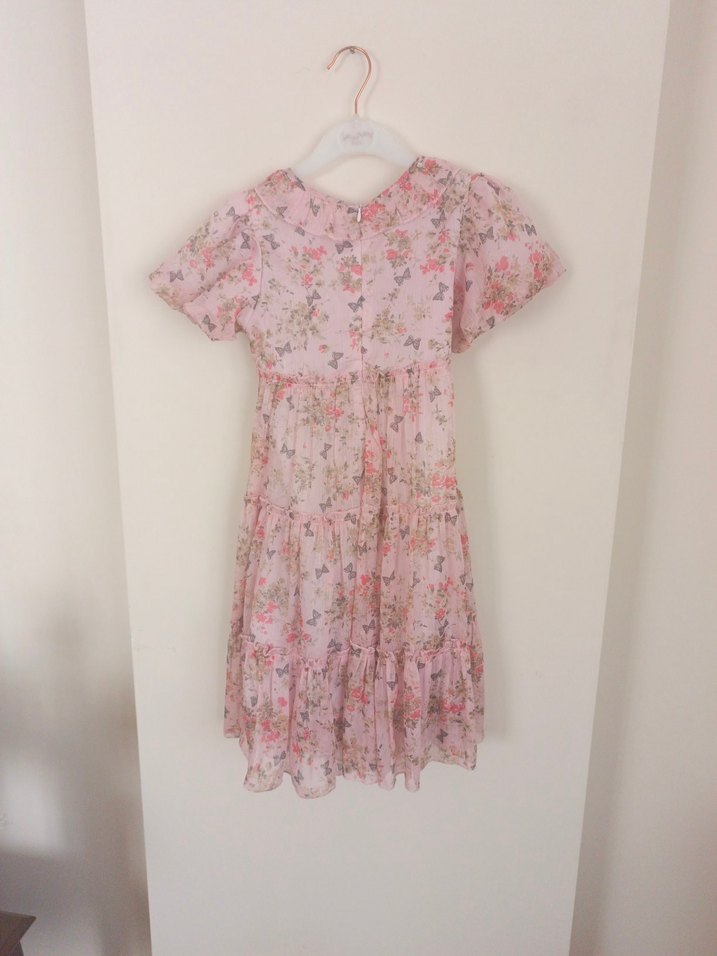 Pembe Bohem Kız Çocuk Elbise - Görsel 2