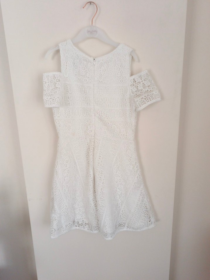 Kız Çocuk Beyaz Dantel Bohem Elbise - Görsel 3