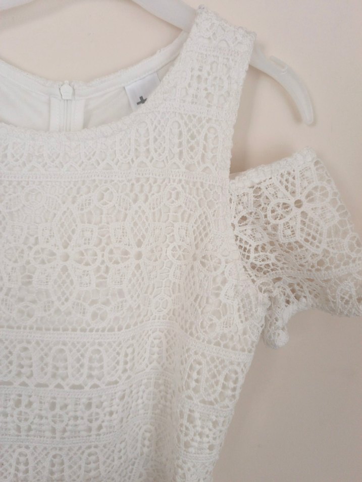 Kız Çocuk Beyaz Dantel Bohem Elbise - Görsel 2