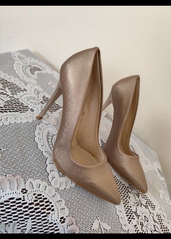 Bej Stiletto Topuklu Kadın Ayakkabı - Görsel 4