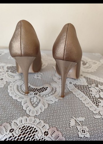 Bej Stiletto Topuklu Kadın Ayakkabı - Görsel 5