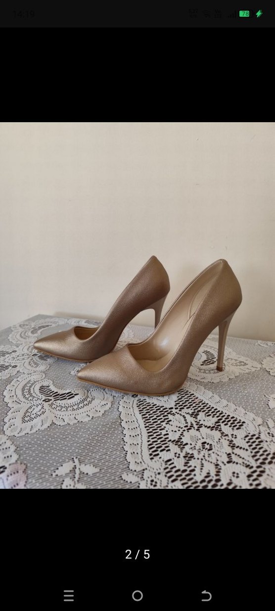 Bej Stiletto Topuklu Kadın Ayakkabı - Görsel 2