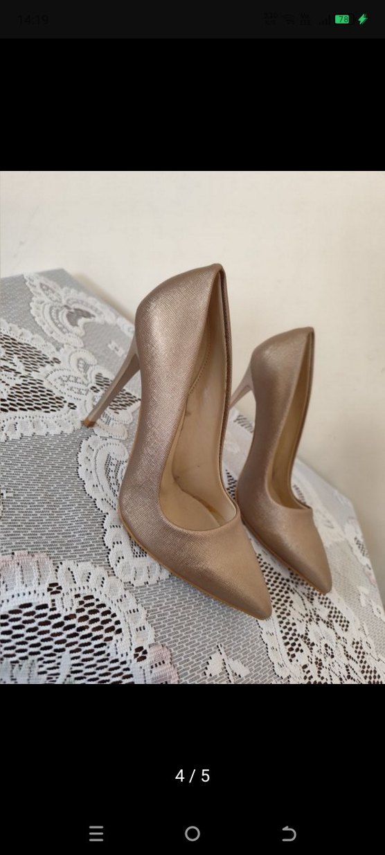 Bej Stiletto Topuklu Kadın Ayakkabı - Görsel 4