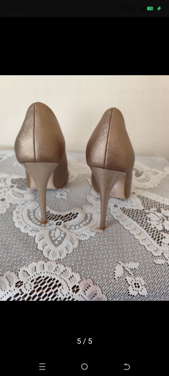 Bej Stiletto Topuklu Kadın Ayakkabı - Görsel 5