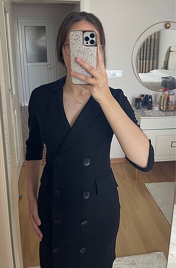 Siyah ceket elbise - Görsel 3