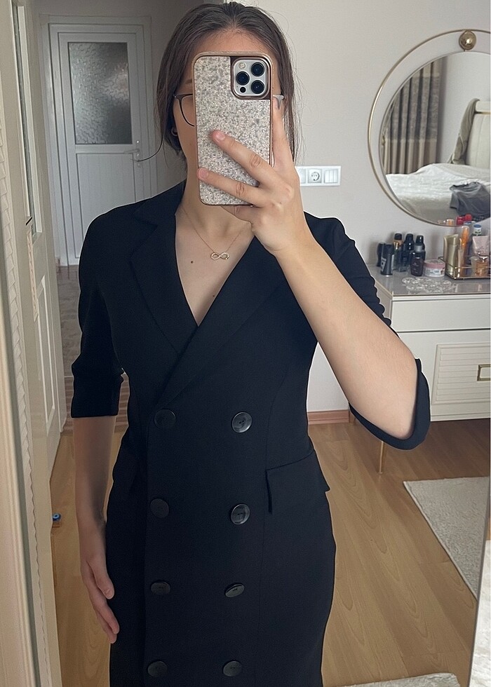 Siyah ceket elbise - Görsel 3