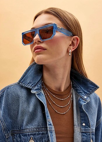 Parlak Mavi Kadın Güneş Gözlüğü - Görsel 2