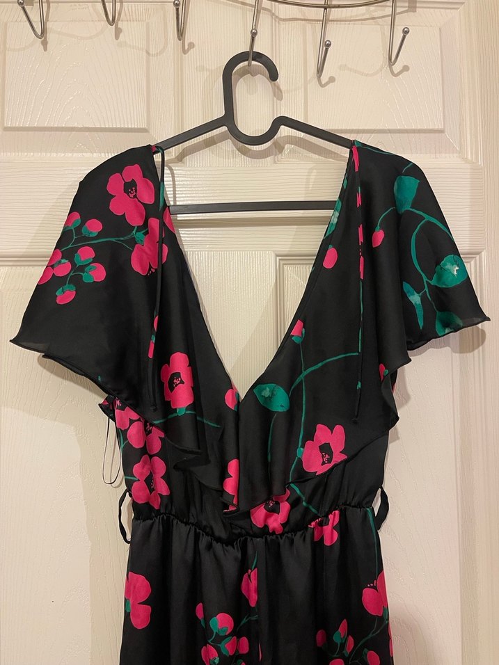 Zara Çiçekli V Yaka Tulum - Görsel 4