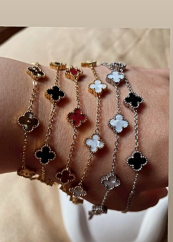 Accessorize Vancleef Çelik yonca bileklik