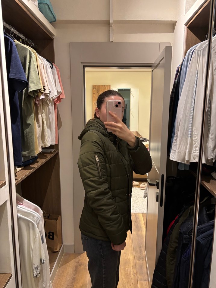 Düğmeli Haki Kadın Günlük Mont - Görsel 3