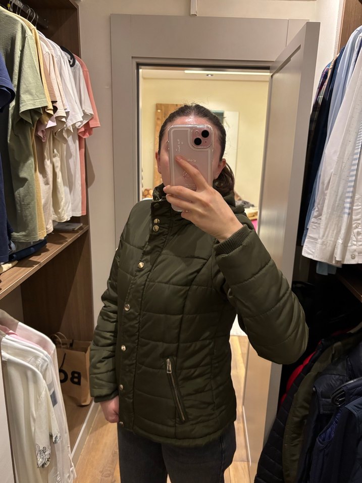 Düğmeli Haki Kadın Günlük Mont - Görsel 2