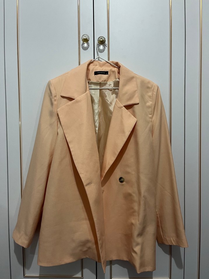 Somon Düğmeli Kadın Blazer Ceket - Görsel 2